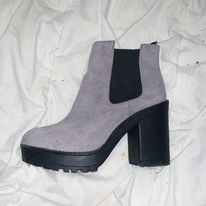 Platform grey booties